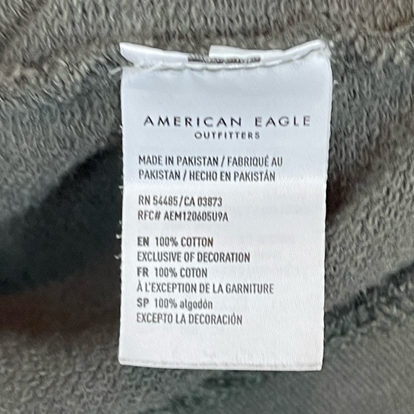 🥑5/$25 American Eagle leopard 1/4 zip spell-out pullover M - Picture 6 of 6